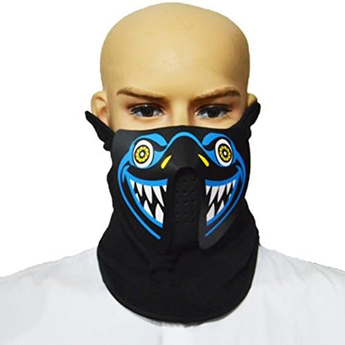 DNA INC Sound Activate LED Flashing Party Cosplay Bandanna US Seller !! (Spirit Blue)