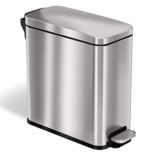 iTouchless SoftStep 3 Gallon Slim Bathroom Step Trash Can with AbsorbX