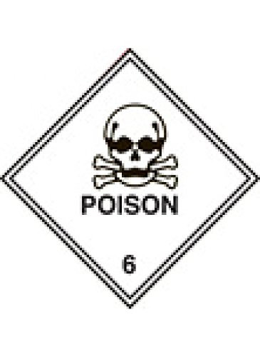 Caledonia Signs 59741 Poison 6 100 S/A Label, 100 mm x 100 mm