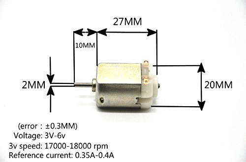 J-Cloud 10/PACK 6V 130 DC 17000-18000 RPM Toy Motors (DIY Small RC Car Motor)