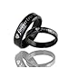 Bystar Fashion Jewelry Black "Forever Love" Double Heart Stainless Steel Promise Couple Ring