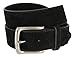 Men's Belt Rounded Edge Heel Bar Buckle Casual Jean Suede Leather Belt 1 1/2