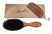 Boar Bristle Hair Brush Set for Women and Men - Designed for Thin and Normal Hair - Adds Shine and Improves Hair Texture - Wood Comb and Gift Bag Included