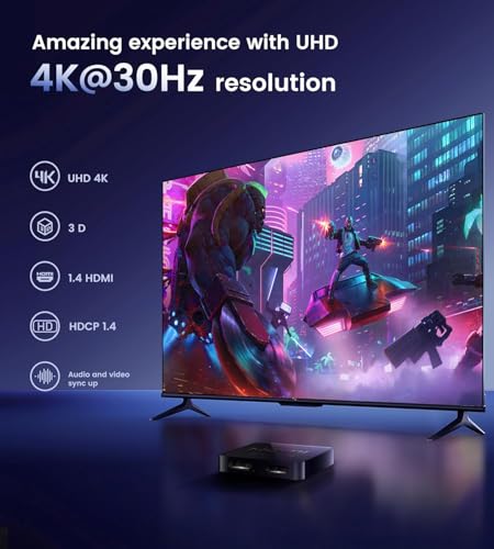 avedio links HDMI Splitter 1 in 2 Out [with 4FT HDMI Cable] 4K HDMI Splitter Duplicate/Mirror Screen Only (Not Extend), 1x2 HDMI Distributor Adapters (Copy 1 Source to 2 Displays at The Same Time)