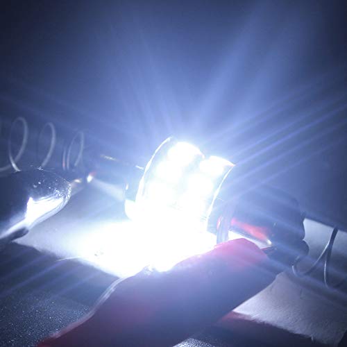 EverBrightt 2-Pack Cool White 31MM 3014 24SMD LED Festoon Light Lamp for Map Light Dome Light Trunk Light Plate Light