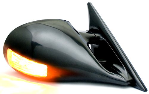 IPCW CML-90AD Black M3 Style Manual Side Mirror with LED Turn Signal - Pair