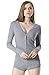 Moxeay V-Neck One Piece Bodysuit Long Sleeve Bodycon Rompers (Large, Gray)
