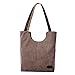 Hiigoo Simple Portable Bags Canvas Tote Bag Casual Shoulder Bag Bigger Handbag