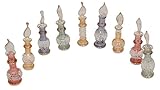 Egyptian Perfume Bottles Set of 10 Hand Blown Decorative Pyrex Glass Vials Height 2 Inch (5 cm) by CraftsOfEgypt