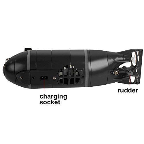 Mini Remote Control Submarine Boat, Vinmax Mini RC Water Boat Toy Plastic Race Boat Model Ship Electronic Waterproof Diving in Pools Lake Ponds Toy Gift (Black)
