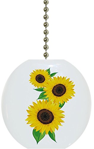 Pretty Sunflowers Floral Solid Ceramic Fan Pull