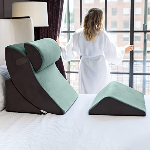 Avana Kind Bed Orthopedic Support Wedge Pillow Comfort System, Sage