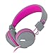 Kanen I39 Headphones On ear Foldable Noise Isolating Headsets with Mic and Remote for Kids Adults （Rosy）