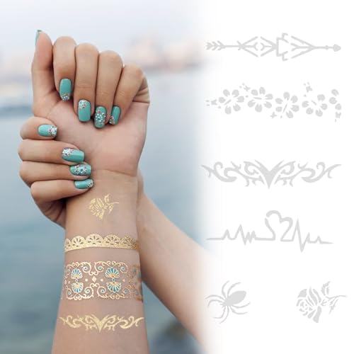 Jim&Gloria Skin Markers Temporary Tattoo Pen 10 Colors with Gold and Silver, Fake Body Paint Tattoos, Christmas Makeup, Face Painting Kit Teen Girl Gifts Trendy Stuff Adults Kids Birthday Gift