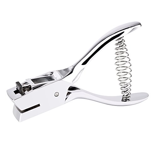 MROCO Hole Punch One Slot Badge Punch for ID Cards – Handheld Metal Slot Puncher, 15mm x 3mm Hole, No Burrs, Spring-Loaded, Works on PVC, Paper & Cardstock