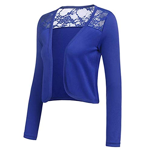 image for GHrcvdhw Women's Stylish Sexy Long Sleeve Solid Coat Lace Hollow Out C
