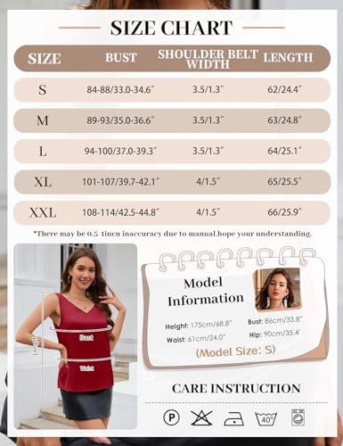 CMTOP Women's Sleeveless Shirt V Neck Satin Camisole Top Elegant Sexy Blouse Shirt Casual Cami Tank Tops