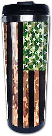 USA American Flag Cool Camouflage Patriotic Insulated Travel Mugs Stainless Steel Vacuum Coffee Cup Mug Tumbler 14 Oz