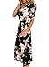 FARYSAYS Women's Spring Floral Printed Short Sleeve Empire Flower Maxi Dress (Large, Black)