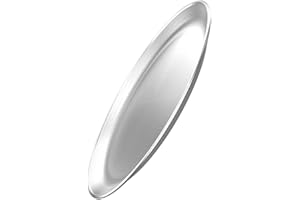 FRCOLOR 12-inch 304 Stainless Steel Round Pizza Pan, Flat Bottom Baking Tray for Home and Restaurant Use,