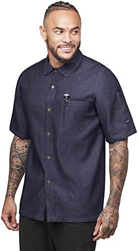 Industry Line Men’s Chambray Kitchen Shirt with Contrast Stitching (S-3X, 2 Colors)