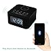 Homtime Wireless Charging Alarm Clock Radio Bluetooth Speaker for Bedrooms,Wireless Charger for iPhone X,Snooze,4 Dimmer,USB Charger Port,Hands-Free,Black