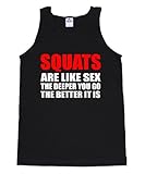 FTD Apparel Men's SQUATS are like SEX Funny GYM Motivation Tank Top