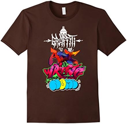 Mens Graffiti is the ART of writing your NAME - dark Shirt Large Brown