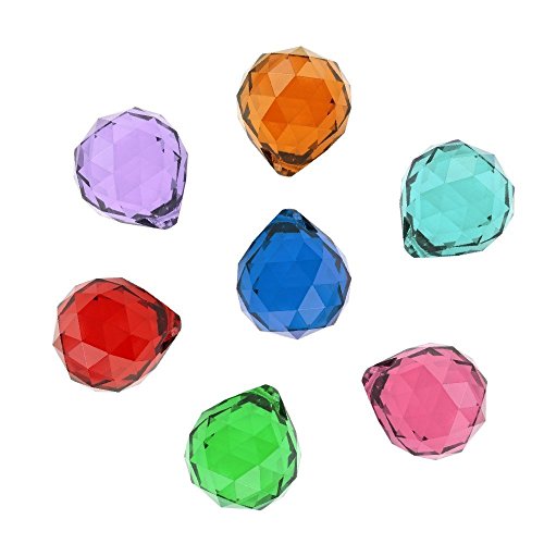 Hdecor 20mm Vintage Feng Shui Faceted Decorating Crystal Ball Prism (Multi-color 7pcs) Hdecor 20mm Vintage Feng Shui Faceted Decorating Crystal Ball Prism (Multi-color 7pcs)