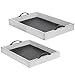 MyGift Vintage White Wood Large Decorative Serving Tray with Metal Handles and Chalkboard Surface, Nesting Coffee Table Breakfast Trays, 2-Piece Set