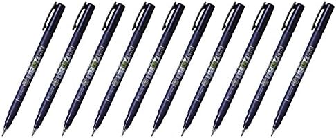 Tombow Fudenosuke Brush Pen - Hard Type x 10 Pens total / Value set with an Original Paperclip