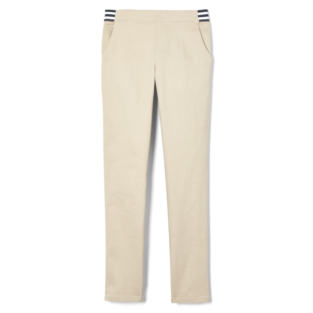 Photo 1 of French Toast Girls' Little Pull On Skinny Fit Stretch Pants with Elastic Waist and Pockets, School Uniform for Kids, Khaki, 4