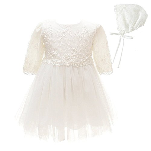 Snowskite Baby Girls Ivory Long Sleeves Bonnet Baptism Set 18 months