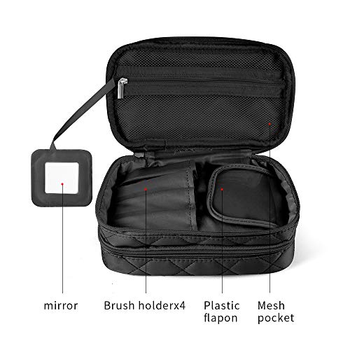 Makeup Bag for Women With Mirror,LOMEZI Pouch Bag,Makeup Brush Bags Travel Kit Organizer Cosmetic Bag 3 Makeup Bag for Women With Mirror,LOMEZI Pouch Bag,Makeup Brush Bags Travel Kit Organizer Cosmetic Bag