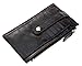 DEEZOMO Top Grain Leather Credit Card Organizer Wallet Bifold with Snap