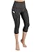 ODODOS High Waist Out Pocket Yoga Capris Pants Tummy Control Workout Running 4 Way Stretch Yoga Capris Leggings,SpaceDyeMattBlack,Small