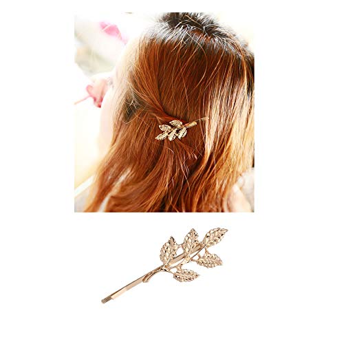 9 Pack Gold Vintage Retro Geometric Minimalist Branch Leaf Flower Hair Clip Snap Barrette Comb Stick Claw Crab Clamp Bobby Pins Alligator Hairclips Metal Wedding Party Hair Styling Accessories - Thumbnail 5