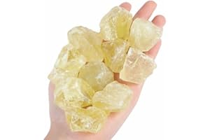YATOJUZI Citrine Bulk Natural Healing Crystals Raw Rough Stones Sets for Cabbing Tumbling Cutting Lapidary Polishing Reiki Crytsal Healing Wire Wrapping Decoration Gemstone 0.45lb