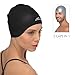 Reversible Silicone Swim Cap, Waterproof 2-in-1 Swimming Caps for Women with Carry Bag, Flexible Adult Swimmers Cap for Short and Medium Length Hair