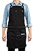 GIDABRAND Professional Chef Apron for Men Women | Durable Cotton for BBQ Grilling and Cooking | With Pockets and Quick Release Buckle (Black Cotton)