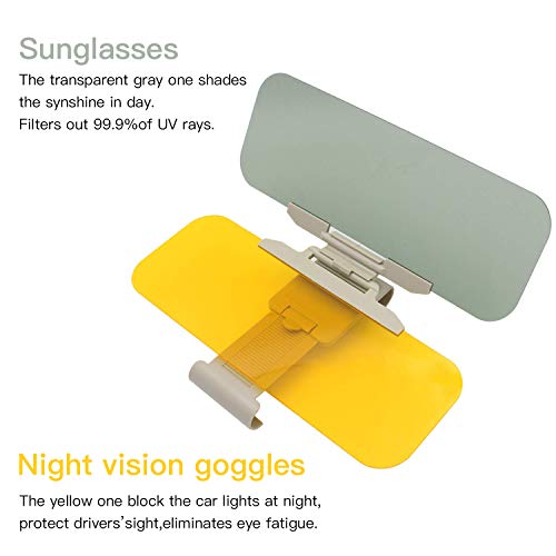 Car Sun Visor, Extender Sun Blocker, Anti Glare Sunshade and Oncoming Windshield, HD 2 in 1 Day and Night Vision, Anti-Glare Driving, Anti-Dazzle Car Visor, Universal Size Fits Car Truck SUV (Medium)