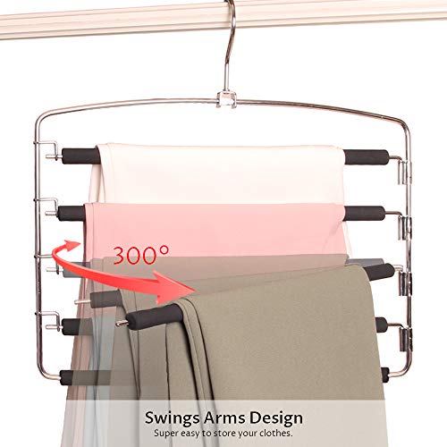 BEAUTLOHAS. Pants Hangers Space Saver Metal Stainless Slacks Hanger
