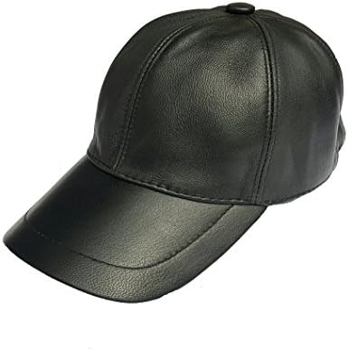 Genuine Leather Baseball Cap / Hat | Adjustable Velcro Closure | Handcrafted (Black)
