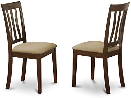 Amazon Com East West Furniture Anc Cap C Beautiful Wooden Dining Chairs Linen Fabric Seat And Cappuccino Hardwood Frame Dining Chair Set Of 2 Chairs