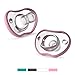 Nanobebe Baby Pacifiers 3+ Month - Orthodontic, Curves Comfortably with Face Contour, Award Winning for Breastfeeding Babies, 100% Silicone - BPA Free. Perfect Baby Registry Gift 2pk, Pink