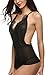 Avidlove Women Lingeries One Piece Jumpsuit Halter Babydoll Lace Chemise Black XXL