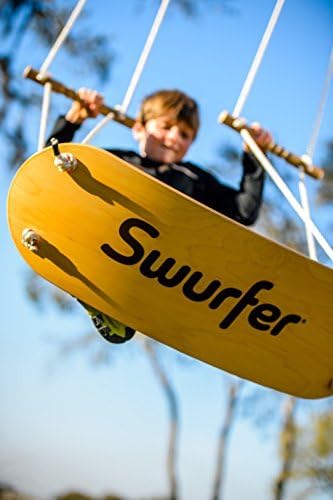 The Swurfer Original Outdoor Backyard Tree Swing with Unique Skateboard Seat Design, Durable Rope, and Adjustable Handles by Swurfer