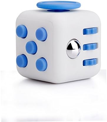 Omicu Fidget Cube Relieves Stress And Anxiety for Children and Adults Anxiety Attention Toy (white blue)