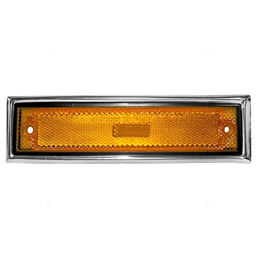 Passengers Front Signal Side Marker Light Replacement with Chrome Trim for Chevrolet GMC Pickup Truck 915558