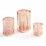 Danya B. Set of 3 Rose Gold Filigree Hurricanes